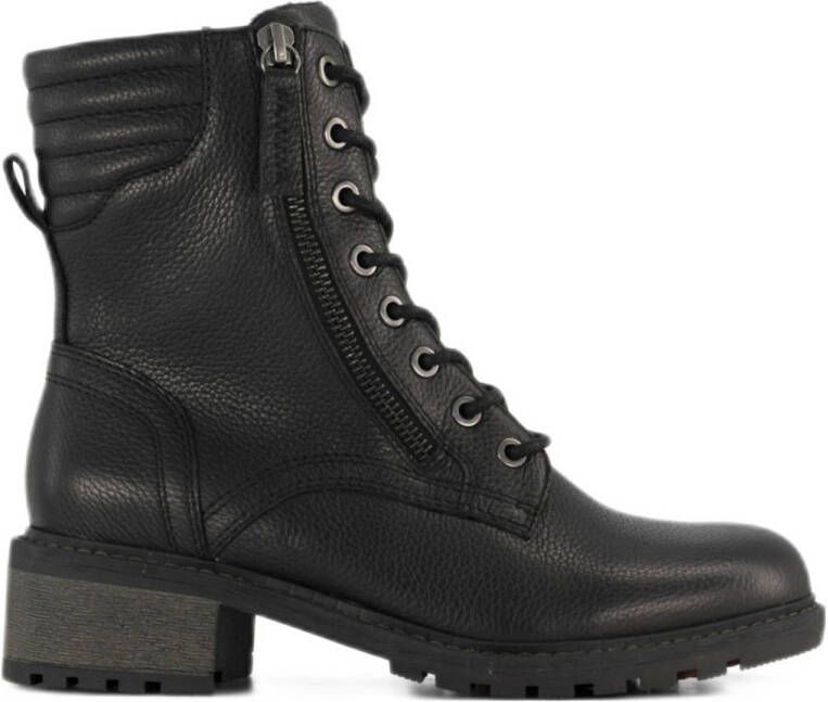 Medicus comfort leren veterboots zwart