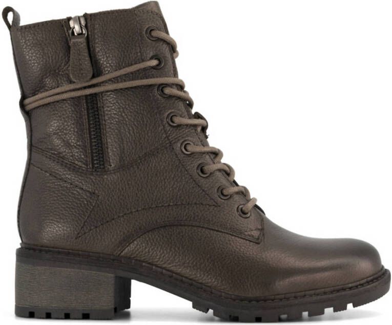 Medicus leren veterboots kaki