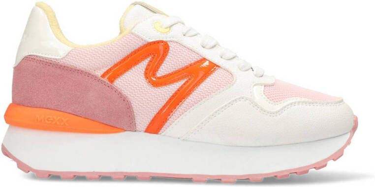 Mexx Juju suède sneakers lichtroze oranje