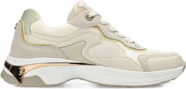 Mexx Portia Love chunky sneakers ecru lichtgroen