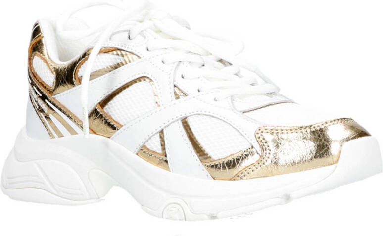 Michael Kors Leo trainer chunky leren sneakers wit goud