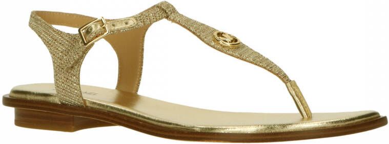 Michael Kors Mallory Thong leren sandalen goud