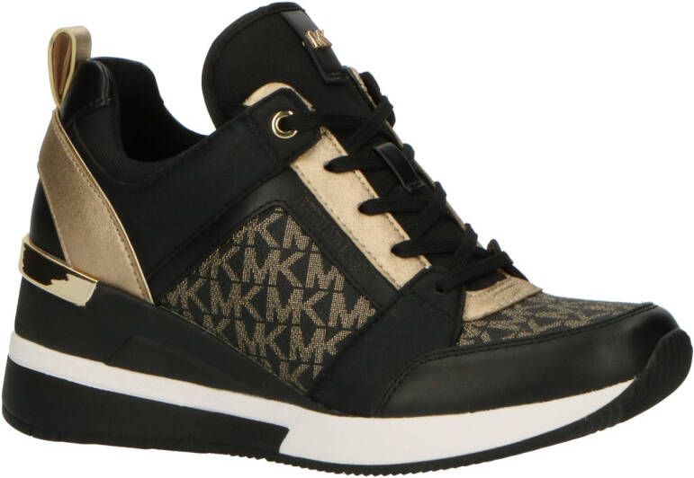 Michael Kors leren sneakers met sleehak zwart goud