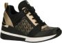 Michael Kors leren sneakers met sleehak zwart goud - Thumbnail 5