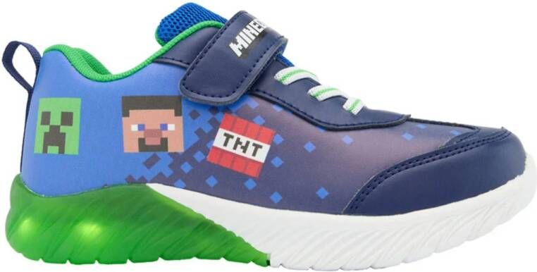 Minecraft sneakers met lichtjes blauw