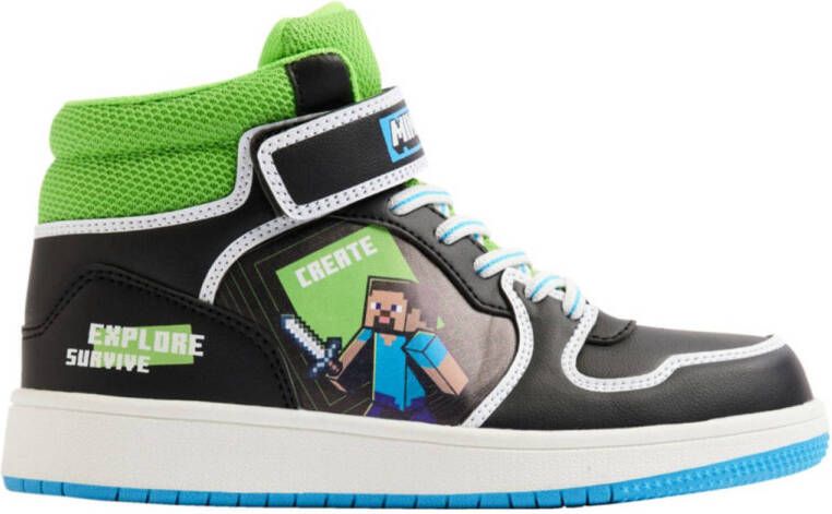 Minecraft sneakers zwart groen