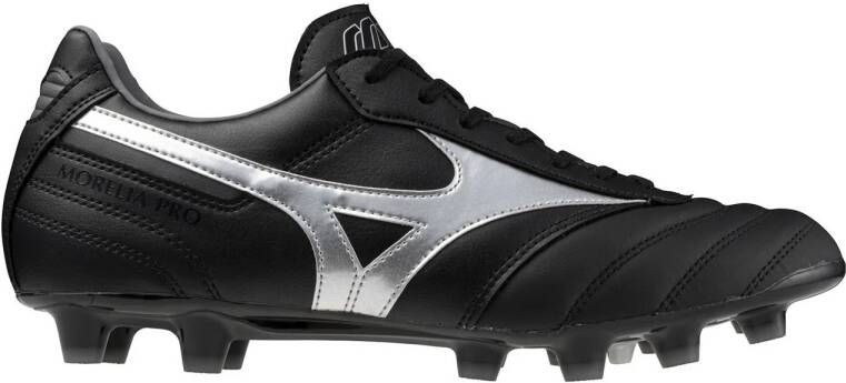 Mizuno Morelia Pro MD senior voetbalschoenen zwart zilvergrijs