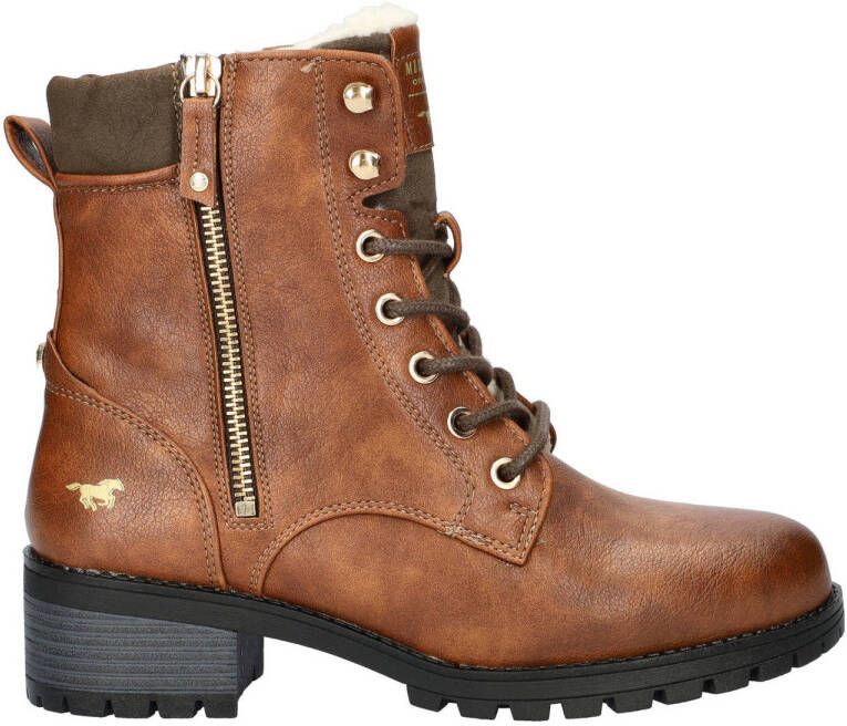 Mustang Warmgevoerde Veterschoenen Brown Dames