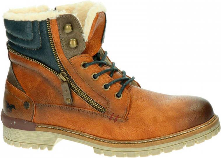 Mustang veterboots cognac Schoenen.nl