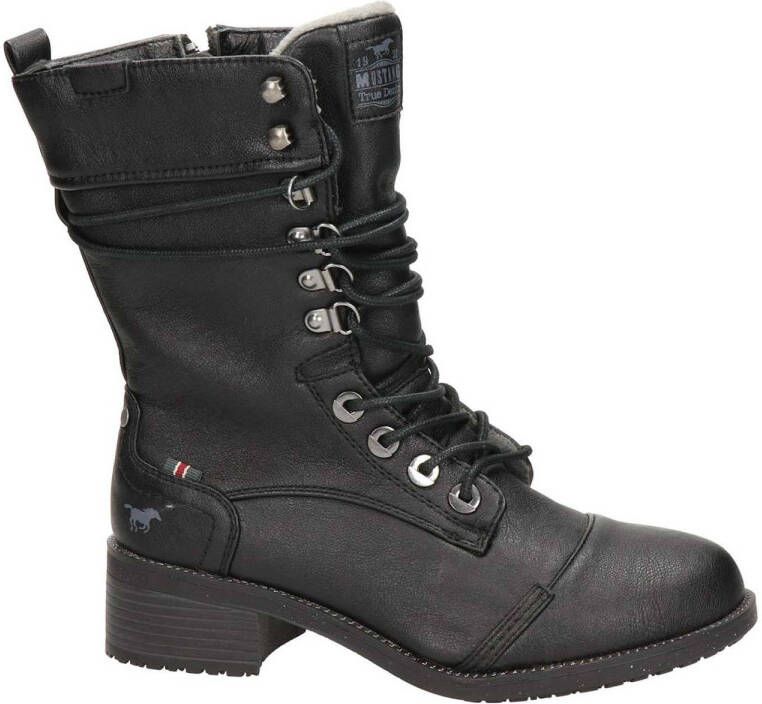 Mustang veterboots zwart