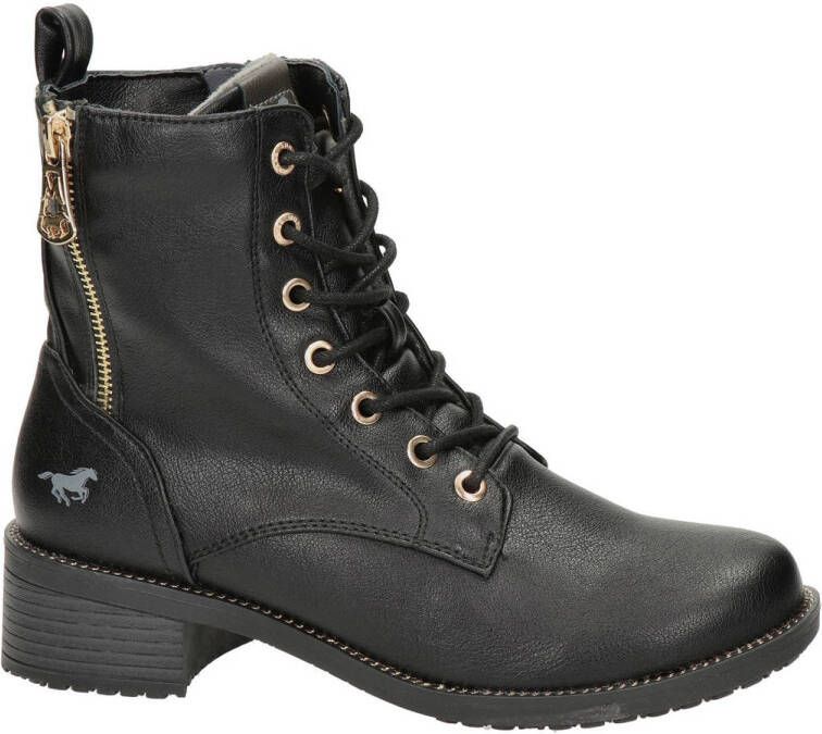 Mustang veterboots zwart