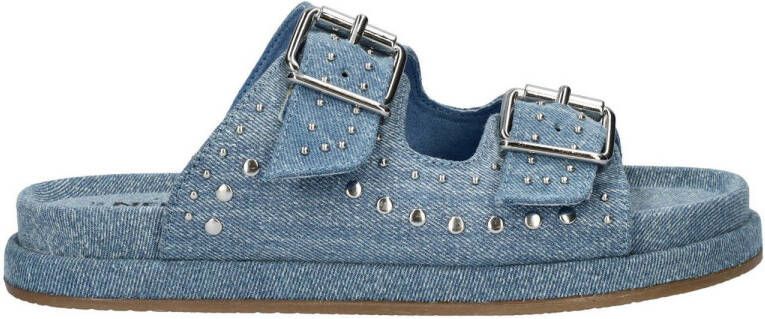 Nelson denim slippers blauw