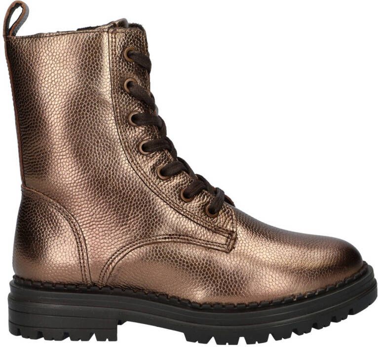 Nelson Kids leren veterboots brons