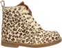 Nelson Kids leren veterboots met ponyhaar en panterprint beige Meisjes Leer 21 - Thumbnail 1