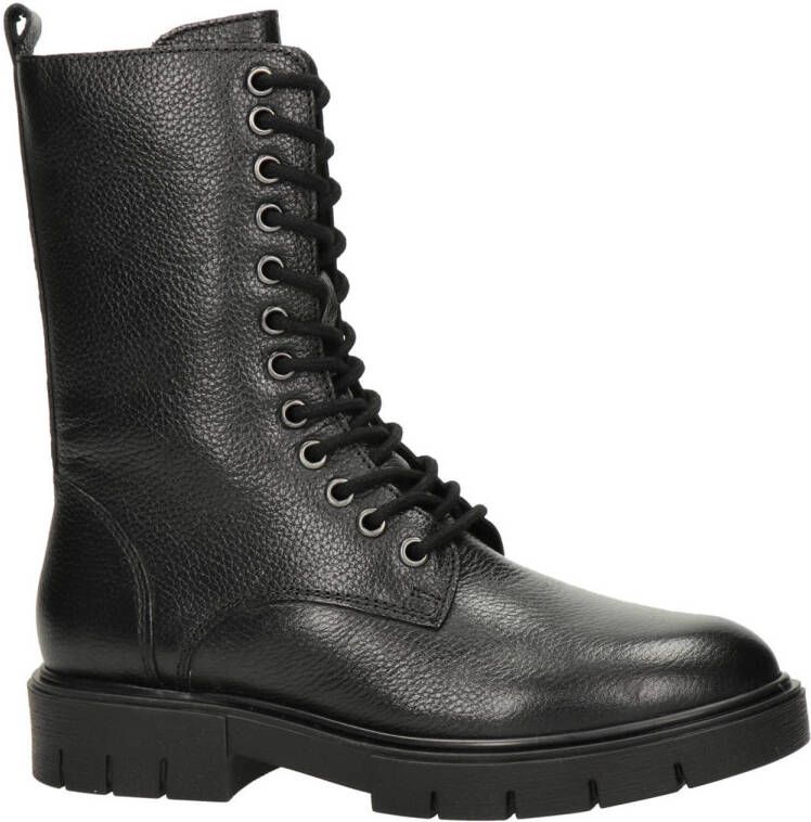 Nelson Kids leren veterboots zwart Meisjes Leer 35