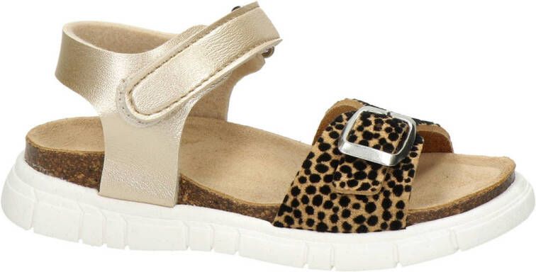 Nelson Kids suède sandalen met panterprint goud Meisjes Suede Panterprint 24