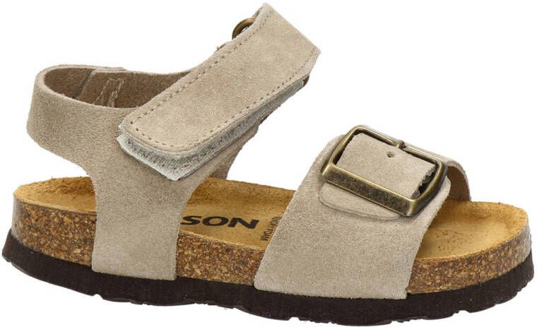 Nelson Kids suède sandalen taupe Bruin Suede Effen 24