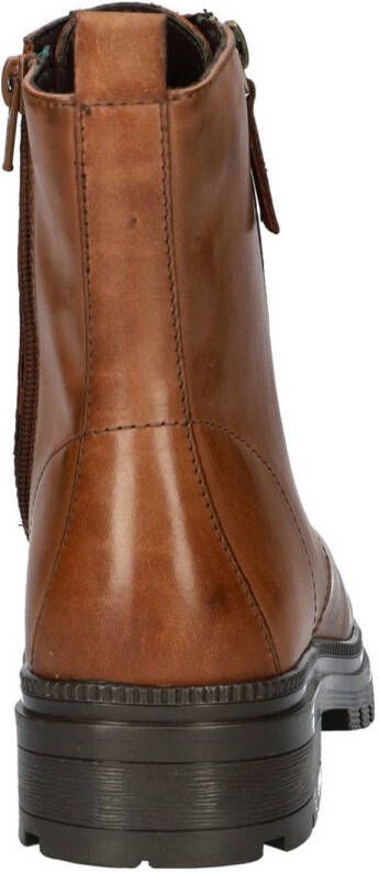 Nelson leren veterboots cognac