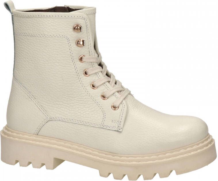 Nelson leren veterboots off white