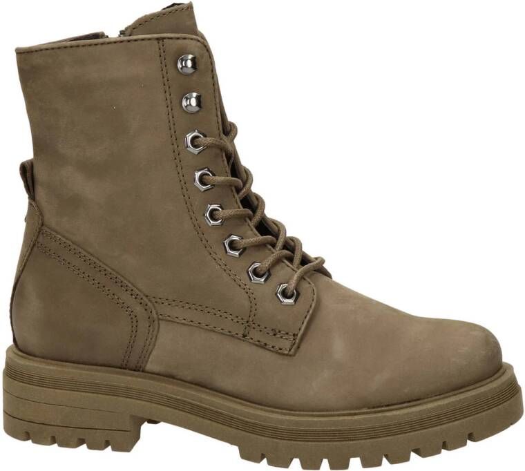 Nelson nubuck veterboots groen