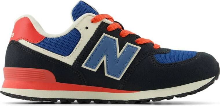 New Balance 574 sneakers antraciet rood blauw Grijs Suede 36