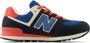 New Balance 574 sneakers antraciet rood blauw Grijs Suede 36 - Thumbnail 1