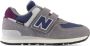 New Balance 574 sneakers grijs blauw aubergine Suede Meerkleurig 34.5 - Thumbnail 1