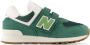 New Balance 574 sneakers groen wit Jongens Meisjes Suede Logo 34.5 - Thumbnail 1