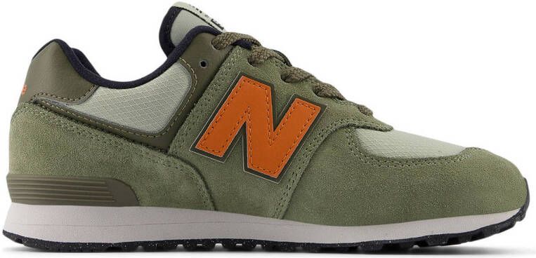 New Balance 574 sneakers kaki oranje