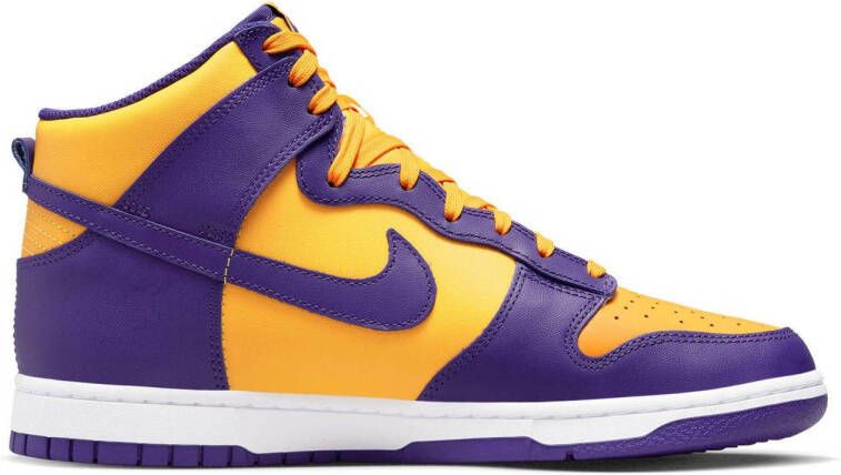 Nike Dunk HI Retro sneakers paars geel