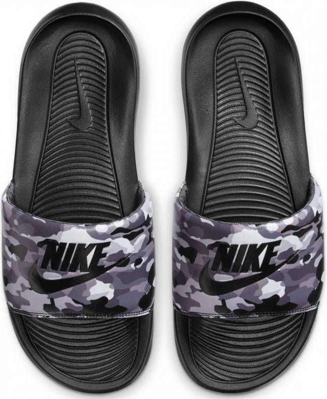 Nike Victori One Slide Print Heren Slippers en Sandalen Black Mesh Synthetisch Foot Locker