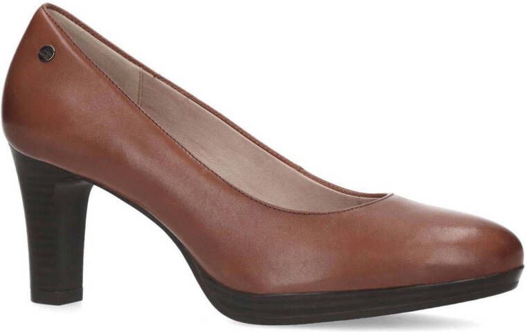 No Stress Dames Cognac pumps met rechte hak