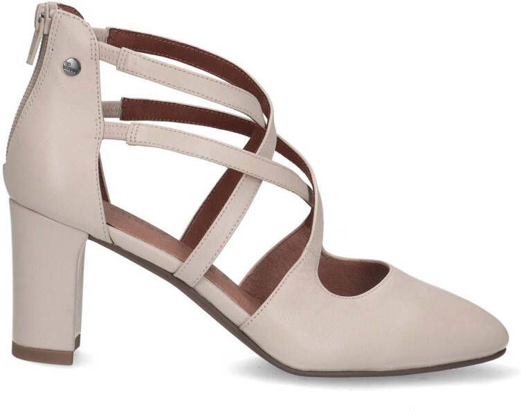 No Stress Dames Offwhite leren pumps met bandjes