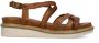 No Stress Dames Cognac leren sandalen met bandjes - Thumbnail 1