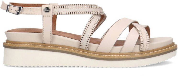 No Stress Dames Witte leren sandalen met bandjes