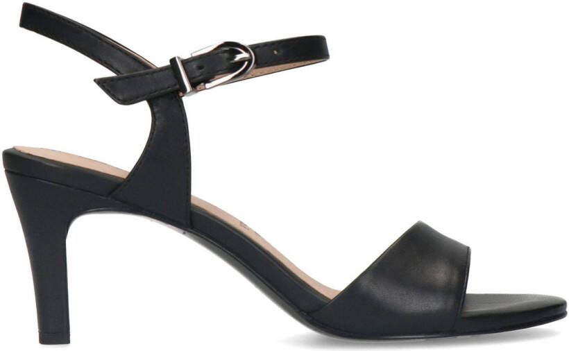 No Stress Dames Zwarte leren sandalen met hak