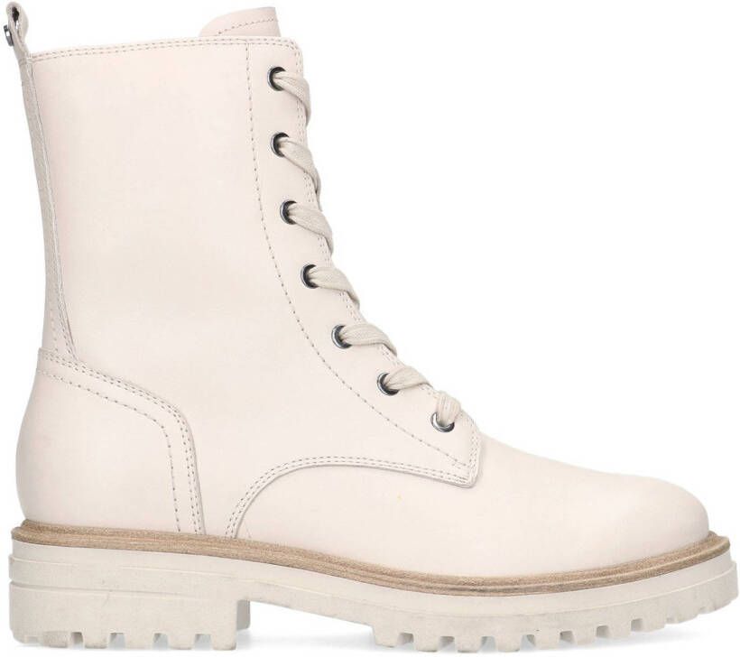 No Stress leren veterboots off white