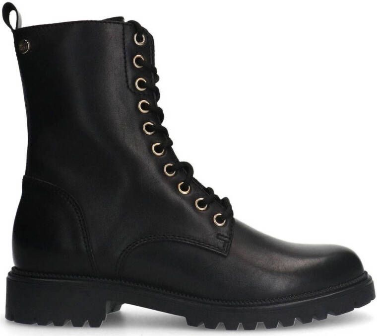 No Stress leren veterboots zwart