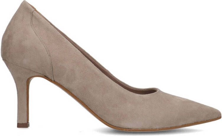 No Stress Dames Taupe suède gesloten pumps