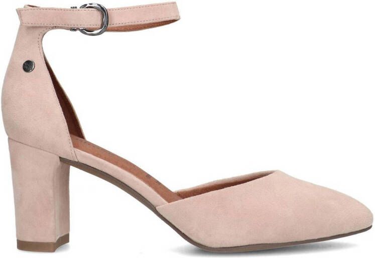 No Stress Dames Roze suède pumps met enkelbandje