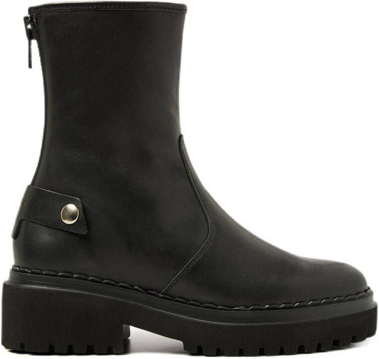 Nubikk Fae Leva Fur leren chelsea boots zwart