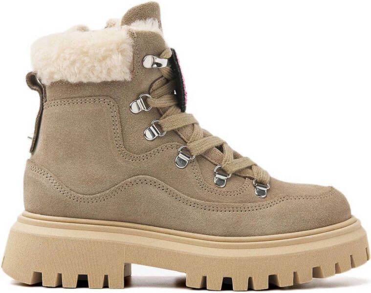 Nubikk Fae Montagne JR suède veterboots taupe