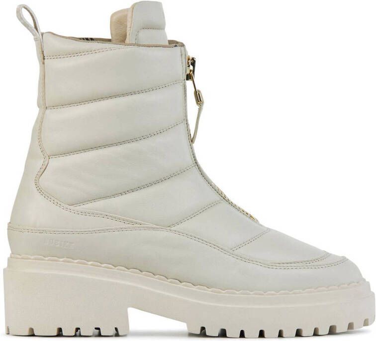 Nubikk Fae Rosie leren enkelboots off white