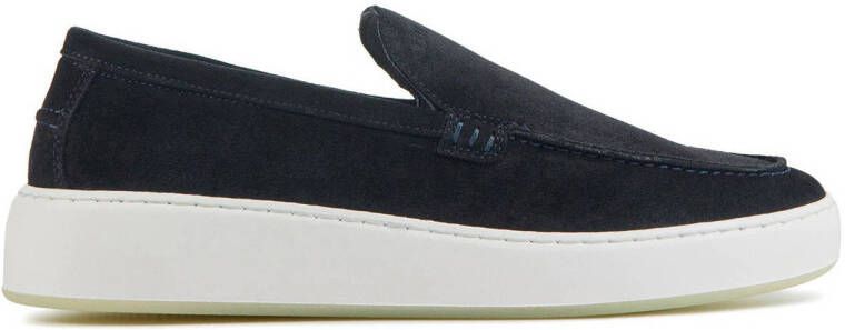 Nubikk Jiro Mio suède loafers marineblauw