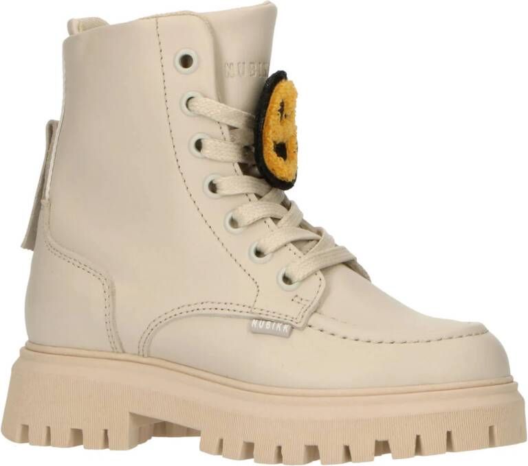 Nubikk leren veterboots beige