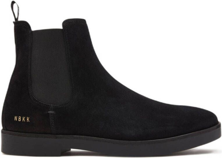 Nubikk Logan Chelsea II suède chelsea boots zwart