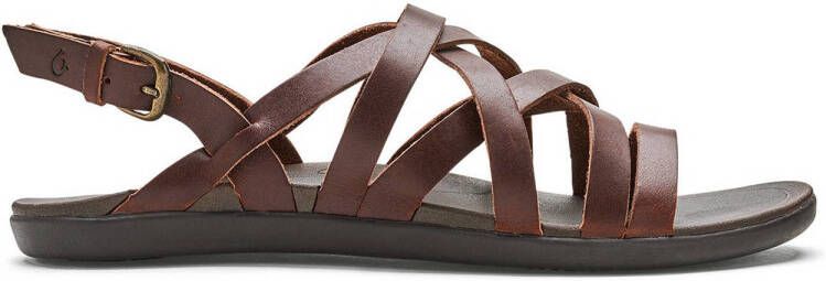 Olukai Awe leren outdoor sandalen bruin