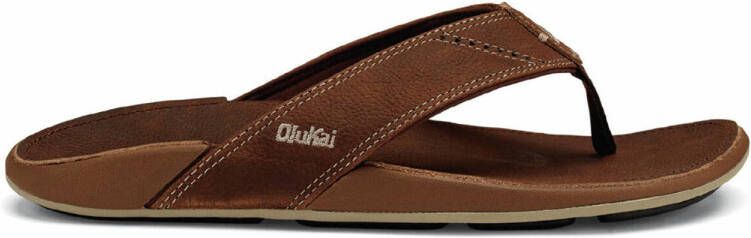 Olukai Nui nubuck teenslippers bruin