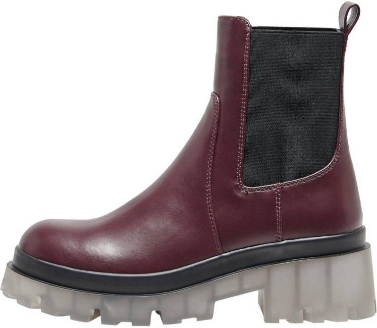 ONLY ONLDOJA chelsea boots donkerrood