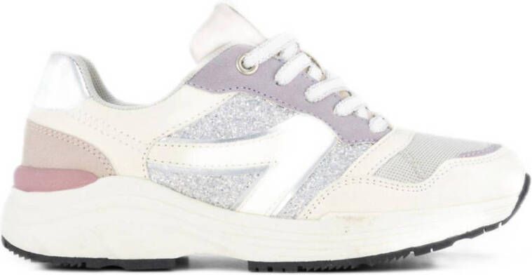 Oxmox sneakers met glitters wit zilver